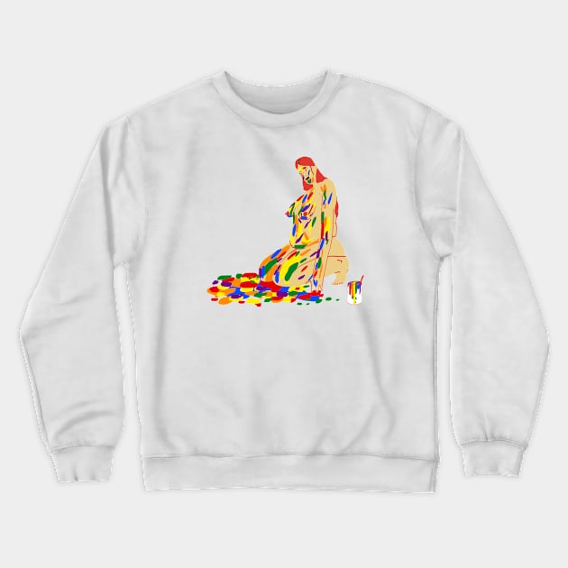 Rainbow paint Crewneck Sweatshirt by ezrawsmith